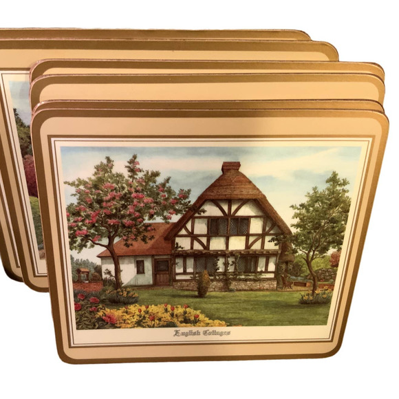 Celluware Ltd Pimpernel 6 Acrylic Traditional  English Cottages Placemats Vtg - Picture 5 of 9